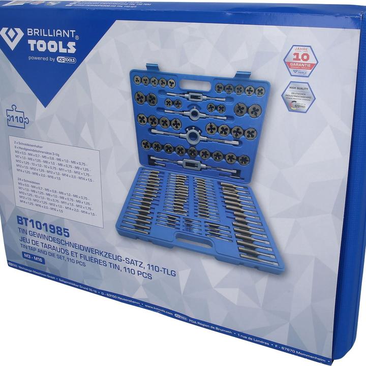 Produktbild KS Tools TiN Gewindeschneidwerkzeug-Satz 110- teilig