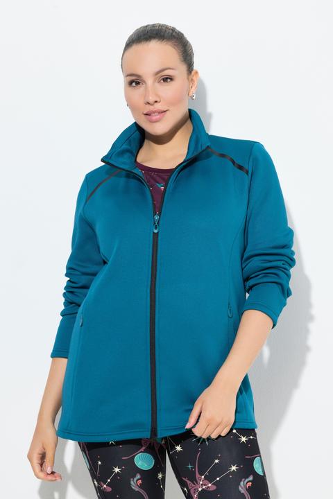 Produktbild Ulla Popken Funktions-Sweatjacke, Webfellfutter, Stehkragen, Langarm (60)