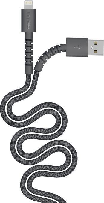 Actual product image Fresh'N Rebel Fresh 'n Rebel USB-A zu Lightning silicone geflochtenes Kabel "FlexWave" 2m, Storm Grey (2 m, 30 W)