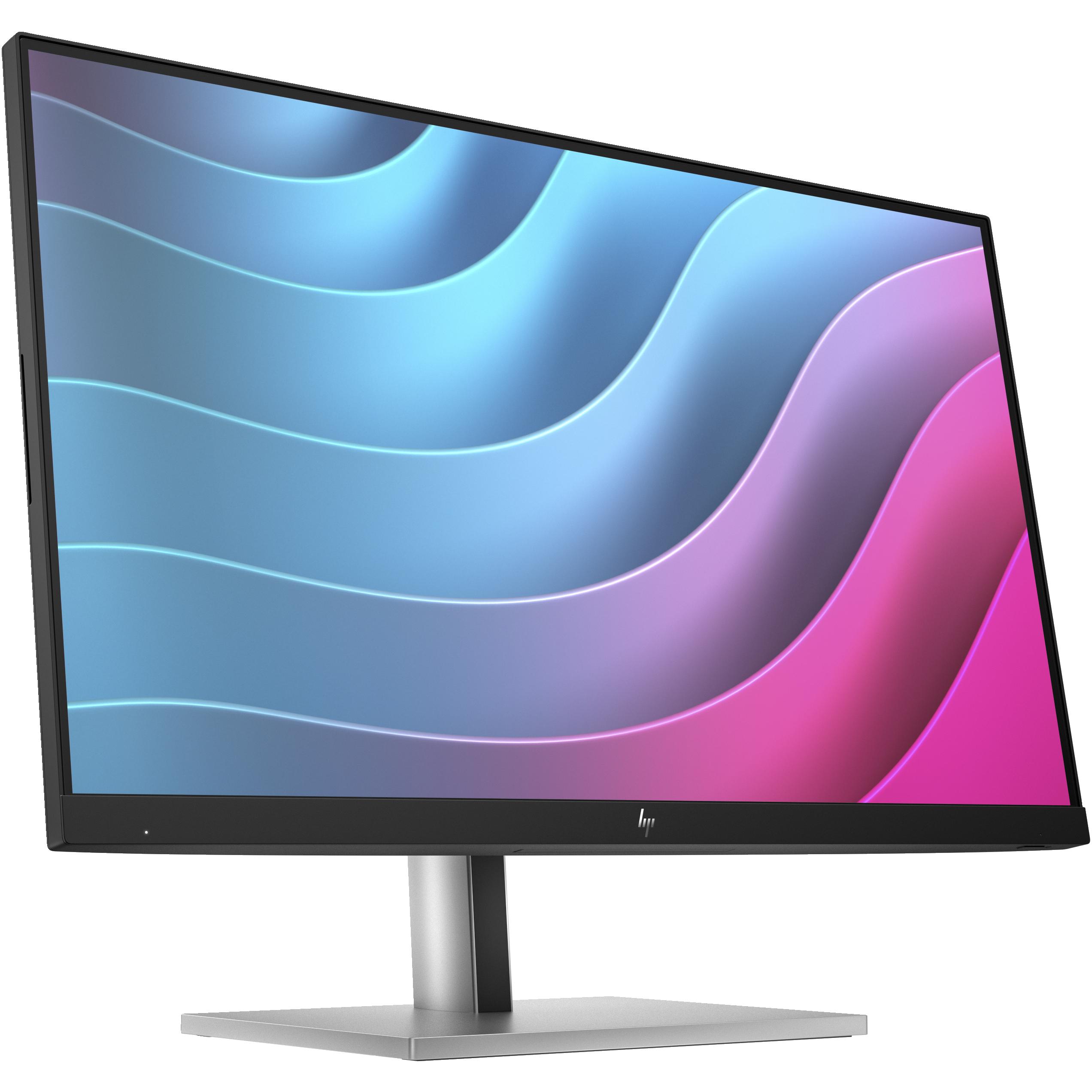 HP E24 G5 (1920 x 1080 Pixel, 23.80"), Monitor, Silber, Schwarz