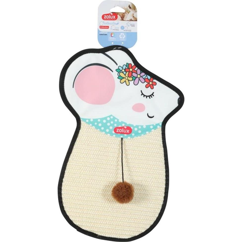 Zolux Drapka dla kota do powieszenia mysz sizal z zabawką CHATOUILLE 51cm (Giocattolo tiragraffi per gatti), Gioco per gatti