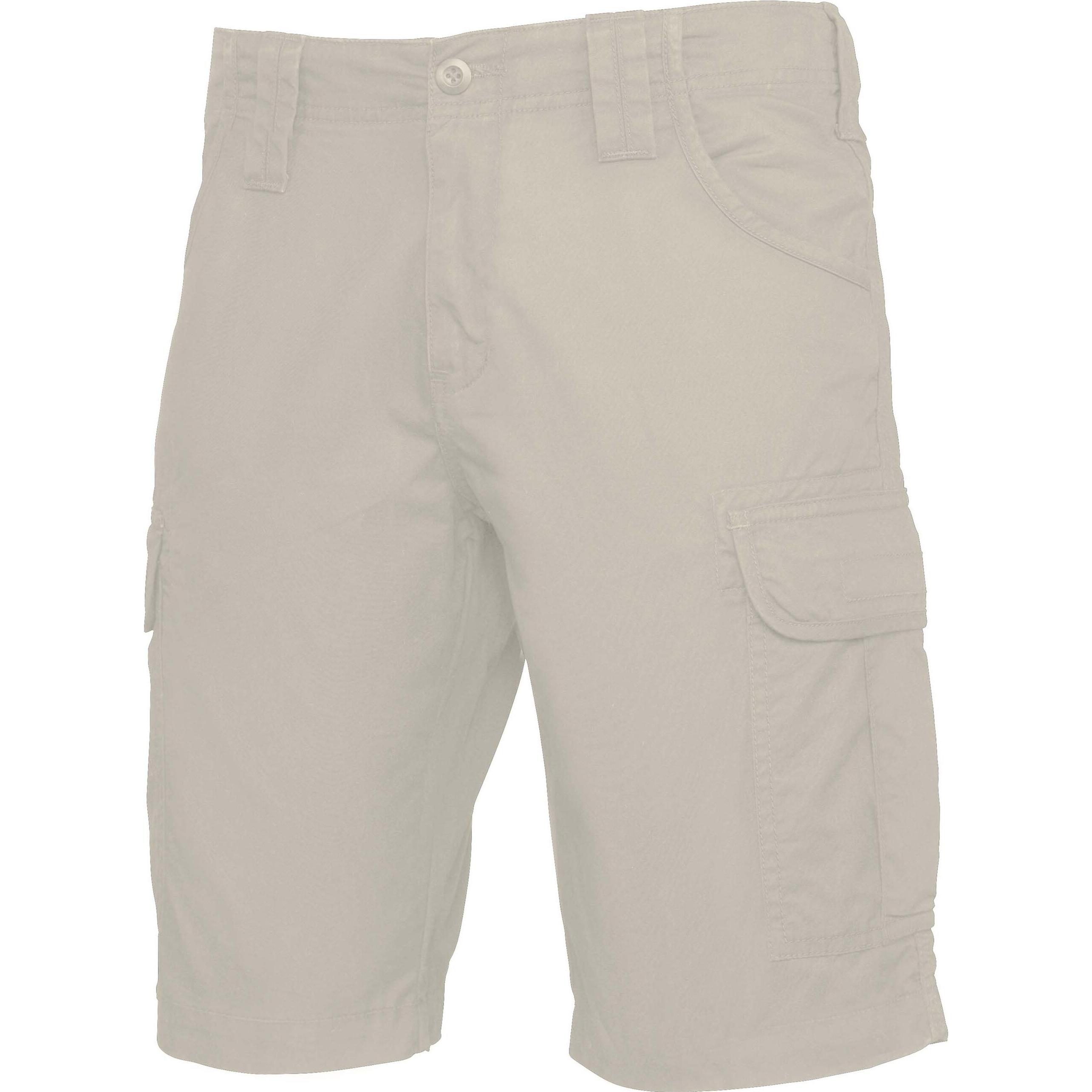 Kariban, Herren, Shorts, Multipoches coton sergé, Beige, (50)