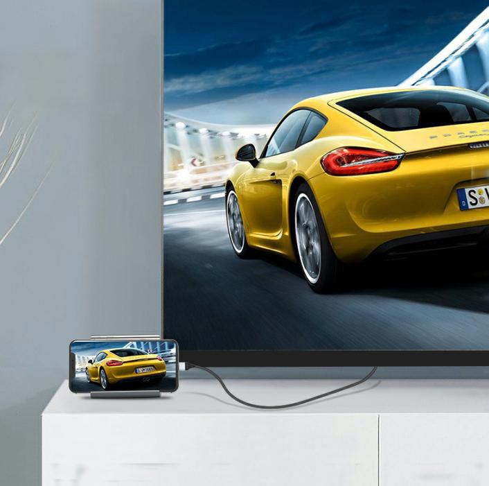 Produktbild Apfelkiste Lightning auf HDMI 1080p Konverter Adapter Kabel für Apple iPhone / iPad - Weiss 2m (Lightning, HDMI)