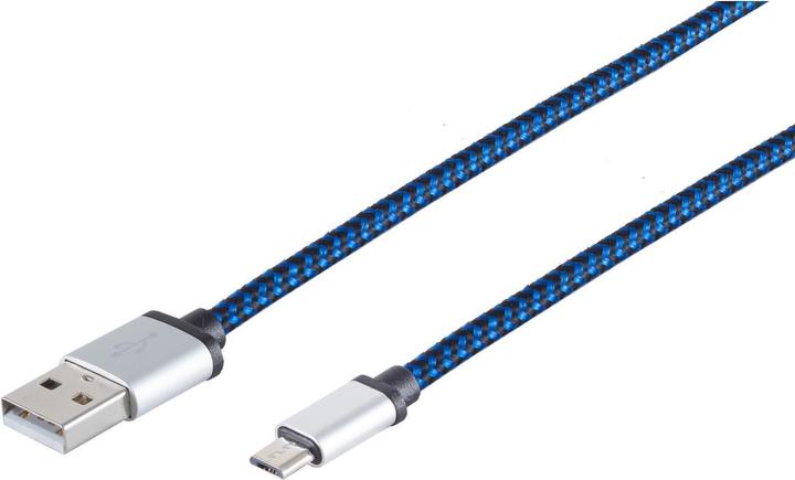 Produktbild Shiverpeaks USB Ladekabel USB A-ST auf USB Micro B-ST Nylon blau 0,3m (0.30 m, USB 2.0)