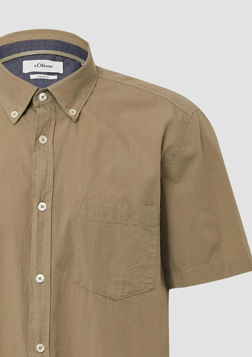 Produktbild S.Oliver Hemd Regular Fit: Kurzarmhemd mit Struktur-Streifen und Button-Down-Kragen (3XL)