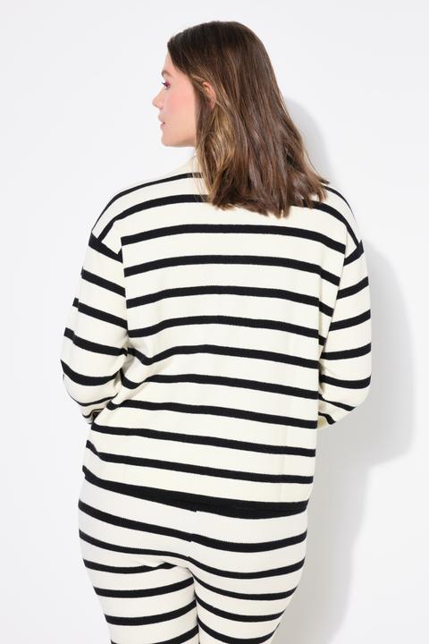 Produktbild Studio Untold Polo-Pullover, oversize, Strukturstrick mit Ringeln (58)