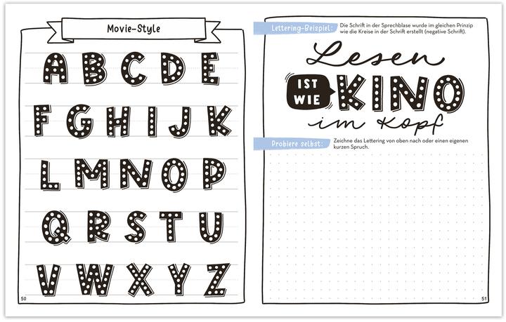 Produktbild monbijou - Handlettering Schnellstartblock Vol 4 (Alphabet (Deutsch, Cornelia Landschützer, 2023)