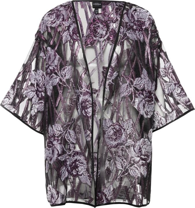 Produktbild Ulla Popken Blusenjacke, florales Design, V-Ausschnitt, 3/4-Arm (50, 52)