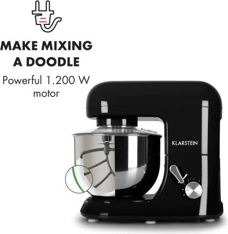 Immagine prodotto Klarstein Bella Nera Food Processor1200 Watt, 5 Litri, Nero