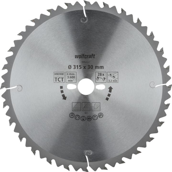 Produktbild wolfcraft 1 Tisch-Kreissägebl. HM, 28 Zähne ø315mm