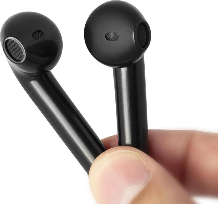 Actual product image Deltaco TWS-0007 headphones/headset In-ear Bluetooth Black (3.50 h, Wireless)