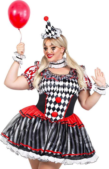 Produktbild Leg Avenue Harlekina XXL Kostüm - Clown für Fasching und Halloween (XL, XXL)
