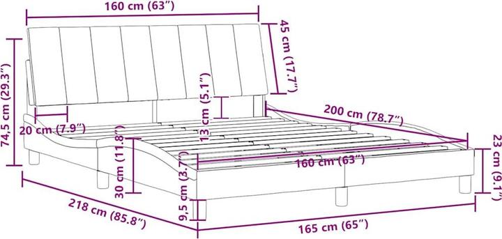 Image du produit vidaXL Bettgestell (160 x 200 cm)