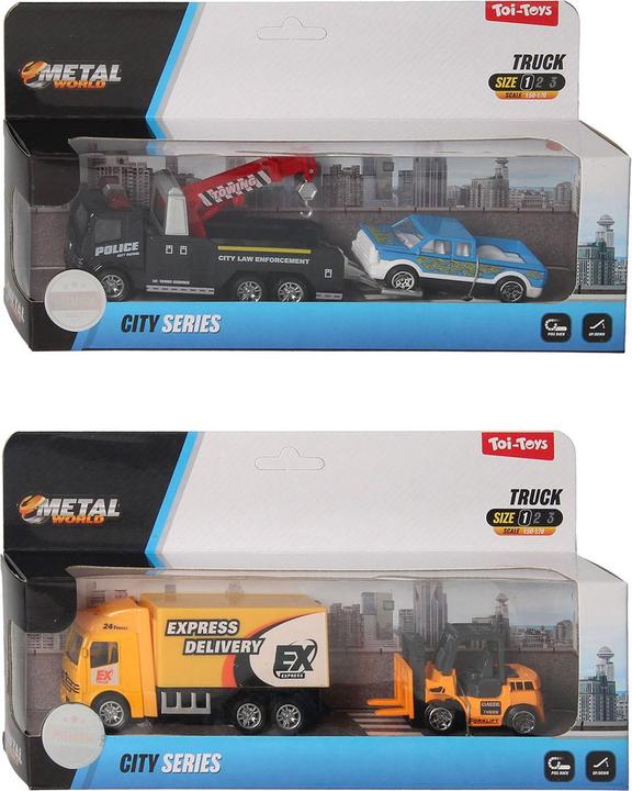Actual product image Toi-Toys Tow truck with metal friction and car