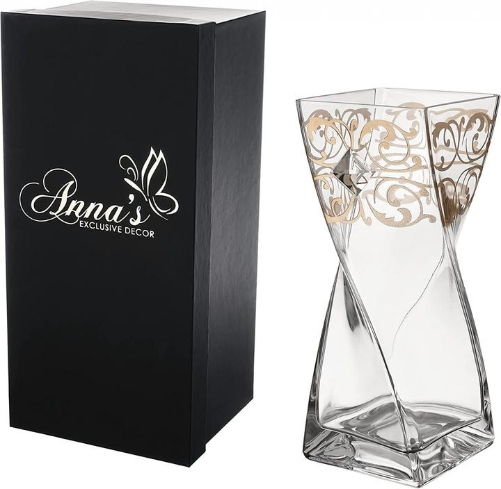 Image du produit Anna's Exclusive Decor Grande VASE EN VERRE Swarovski®,, dans une boîte cadeau soufflée à la bouche en (1 x, 30 cm)