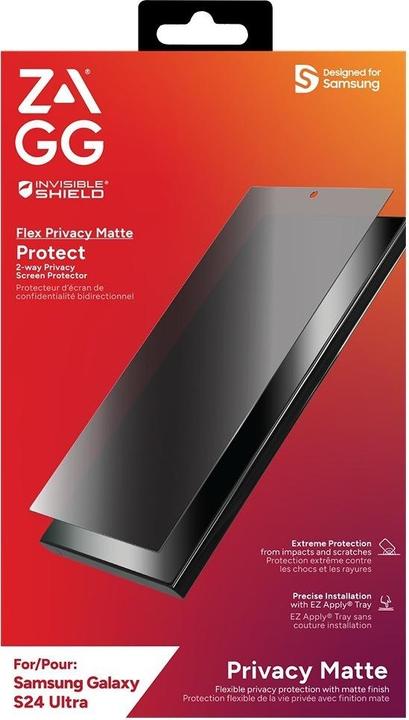 Actual product image Zagg InvisibleShield Flex Privacy Matte B Samsung Galaxy S24 Ultra Screen INTL (1 pcs., Samsung Galaxy S24 Ultra)