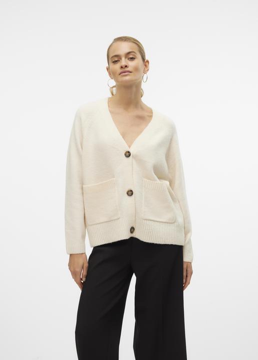 Produktbild Vero Moda Locker geschnitten V-Ausschnitt Gerippte Ärmelbündchen Strickjacke Strickjacke (L)