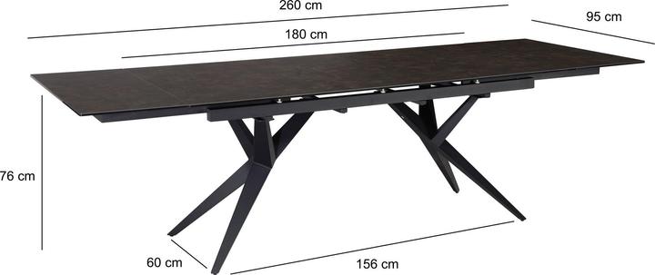 Produktbild FineBuy Esstisch Esszimmertisch 180 - 260 cm Keramiktisch Ausziehbar Keramik