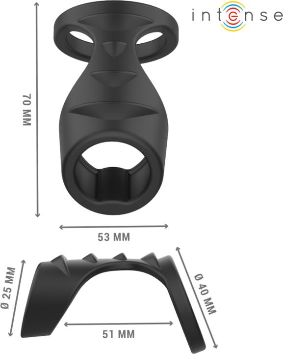 Actual product image Intense Theo Doppelter Penisring Aus Silikon Schwarz Modell 3 (4 cm)