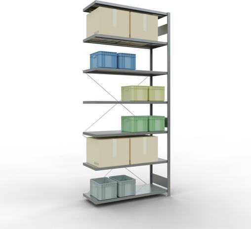 Produktbild Schulte Lagertechnik Stecksystem Anbauregal MULTIplus250 mit Kreuzstrebe