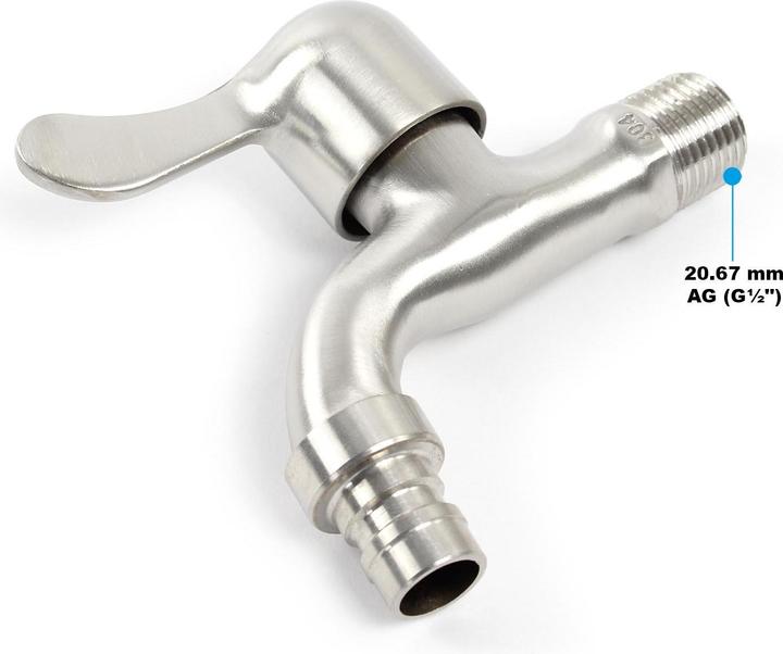 Produktbild Wiltec Wasserzapfstelle 95 cm Wassersäule Edelstahl eckig Garten Zapfsäule