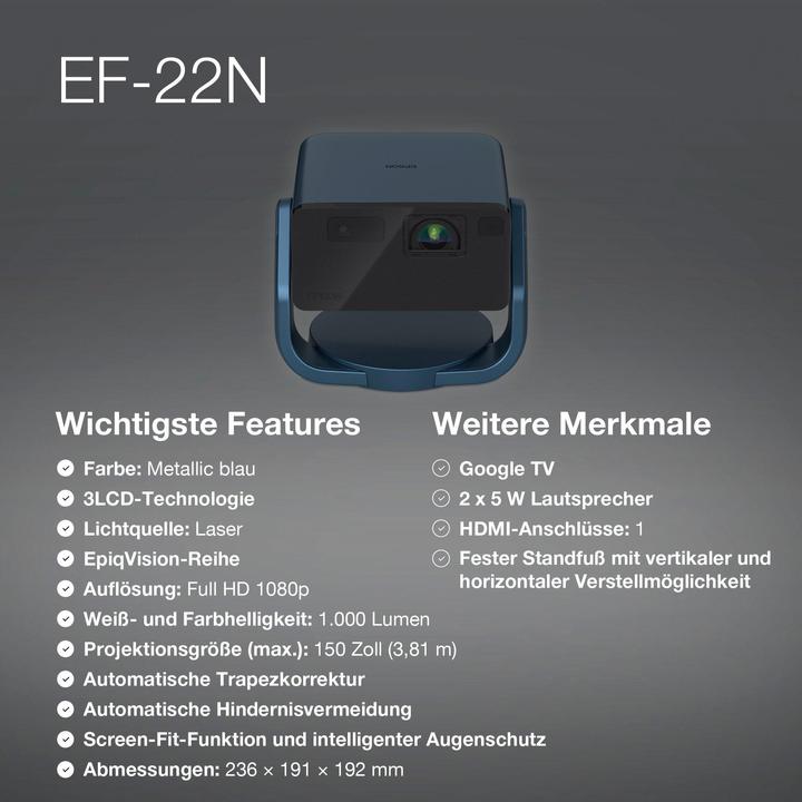 Actual product image Epson EF-22N (Full HD, 1000 lm)