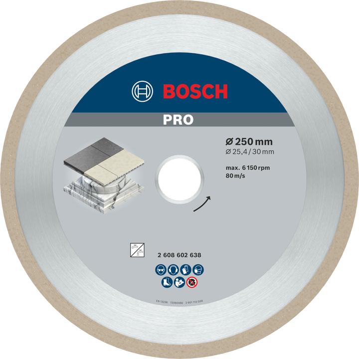 Actual product image Bosch Professional Zubehör PRO Ceramic diamond cutting disc, 250 x 30/25.4 mm