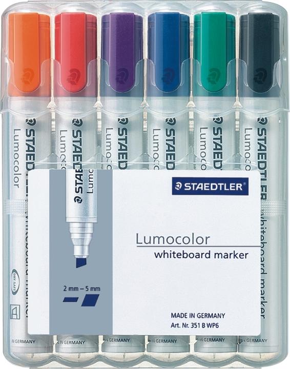 Image du produit Staedtler Lumocolor 351 (Noir, Orange, Violet, Bleu, Vert, Rouge, 2 mm, 6 x)
