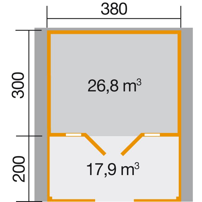 Thumbnail - Weka Holzbau, Gartenhaus + Gartenschrank, Weekendhaus 137 B Gr.1