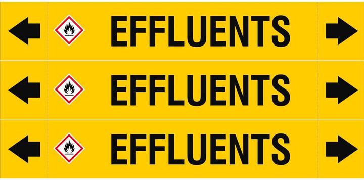 Energie-Label Brady ASME - Rohrmarkierer - Effluents
