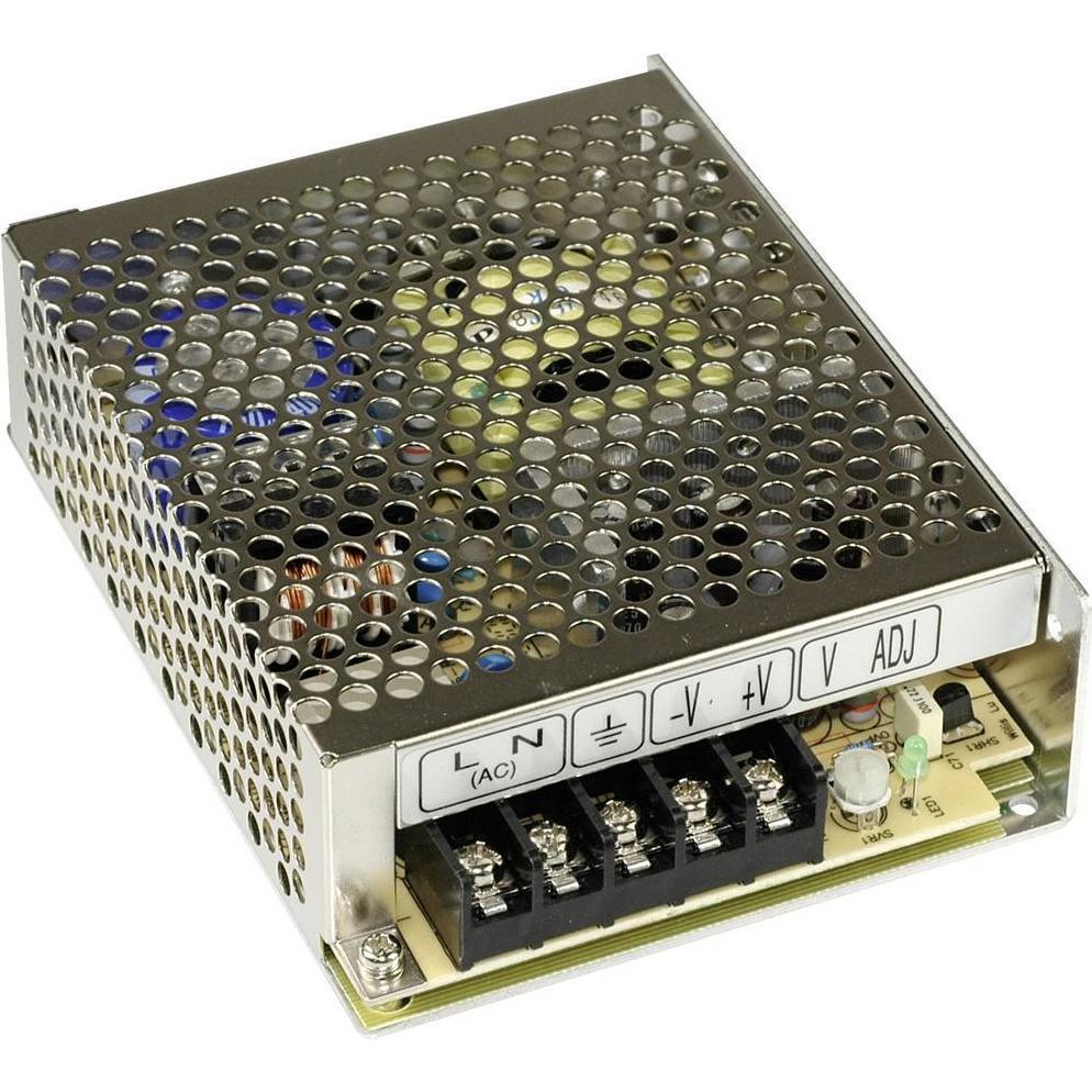 MeanWell, Convertitore di tensione, MEAN WELL RS-75-15, 75 W, 88 - 264 V, 47 - 63 Hz, Aktiv, 16 ms, 86%