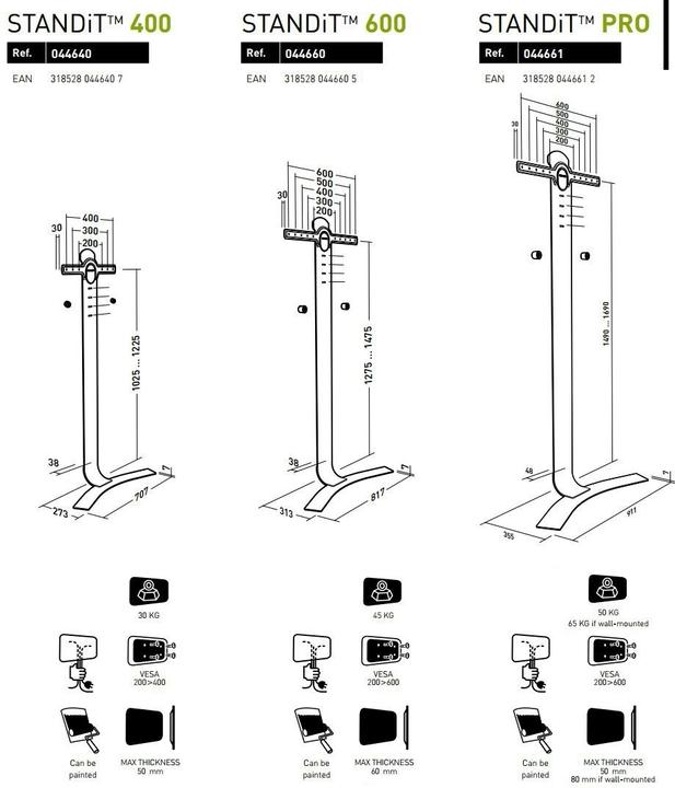 Produktbild Erard Standit 400 (65", 30 kg)