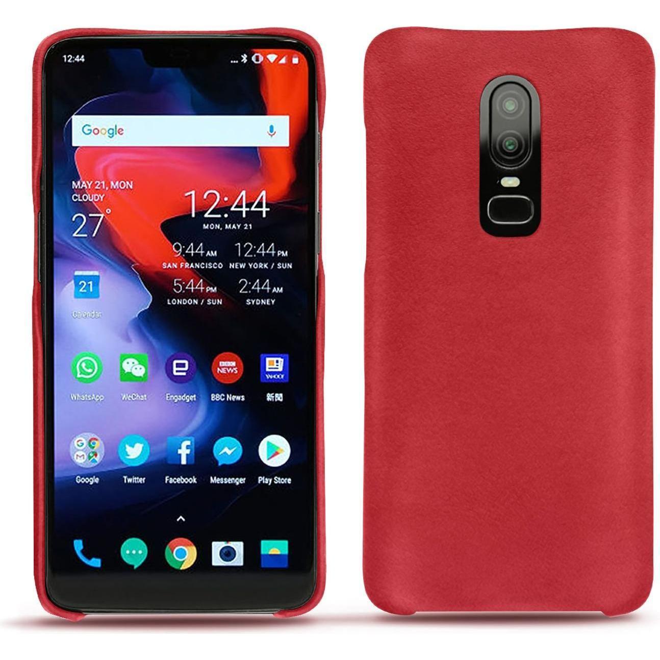 Noreve Lederschutzhülle (OnePlus 6), Smartphone Hülle, Rot