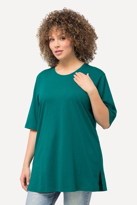 Actual product image Ulla Popken Basic Round Neck Short Sleeve Relaxed Fit Tee (54)