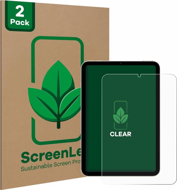 Produktbild ScreenLeaf Schutzfolie nachhaltiger Displayschutz Displayschutzfolie Folie Klar Transparent (2 Stk., Apple iPad mini 2024)