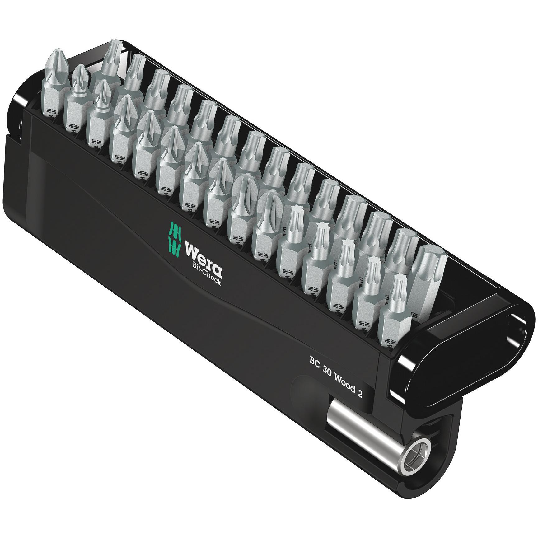 Wera, Bits, Bit-Check 30 Wood 2 (Kreuz Phillips PH M2, Kreuz Pozidriv PZ M1, Kreuz Pozidriv PZ M2, Kreuz Pozidriv PZ M3)
