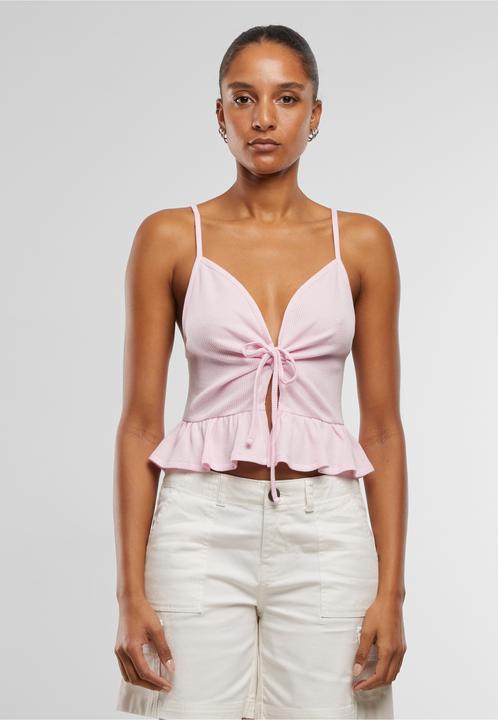 Produktbild Urban Classics Ladies Waffle Pique Ruffle Top - 137877 (XS)