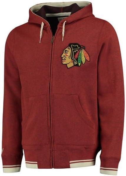 Reebok CCM NHL SR Kapuzenpullover mit durchgehendem Reissverschluss (S, Chicago Blackhawks) (S)