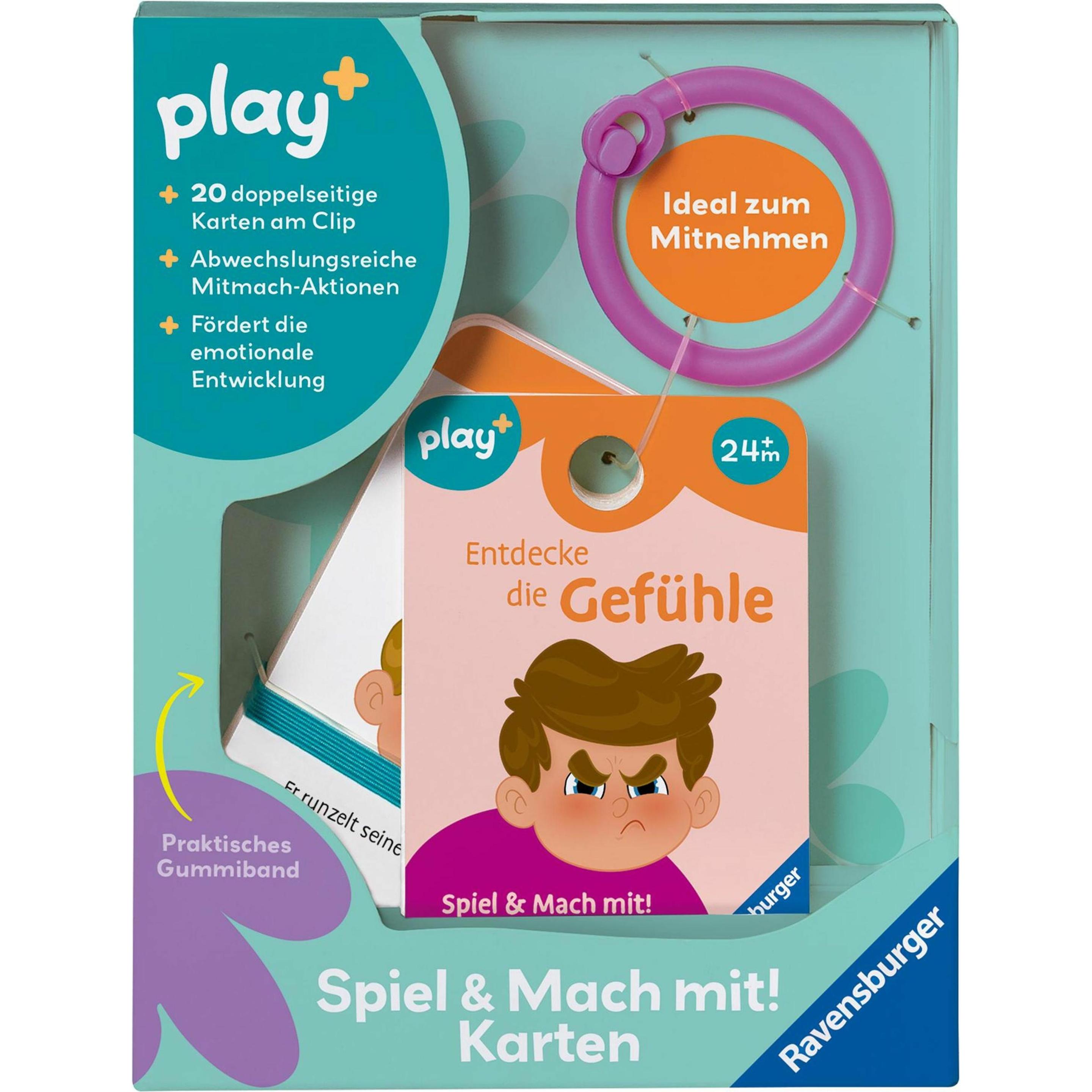 Ravensburger Gioca+ Gioca E Partecipa! Carte: Scopri I Sentimenti - Carte Attività Per (Tedesco, 2 - 4 Anni)