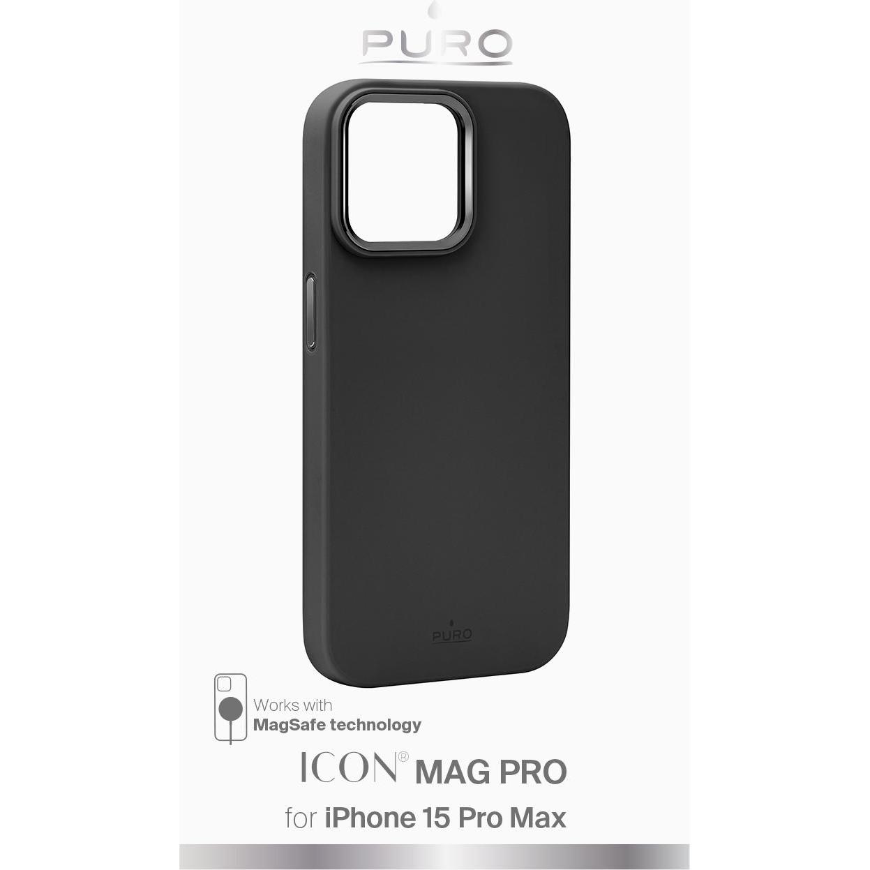 Thumbnail - Puro Icon Mag Pro Case iPhone 15 Pro Max schwarz (Apple iPhone 15 Pro Max), Smartphone Hülle, Schwarz