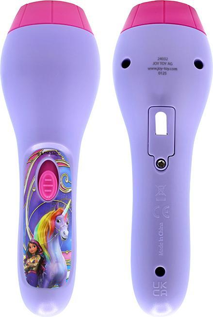 Actual product image Unicorn Academy projection flashlight with 4 different projection themes