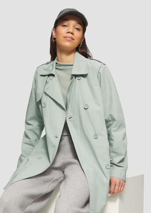Produktbild S.Oliver Outdoor-Jacke Kurzer Trenchcoat aus Baumwolle mit Gürtel