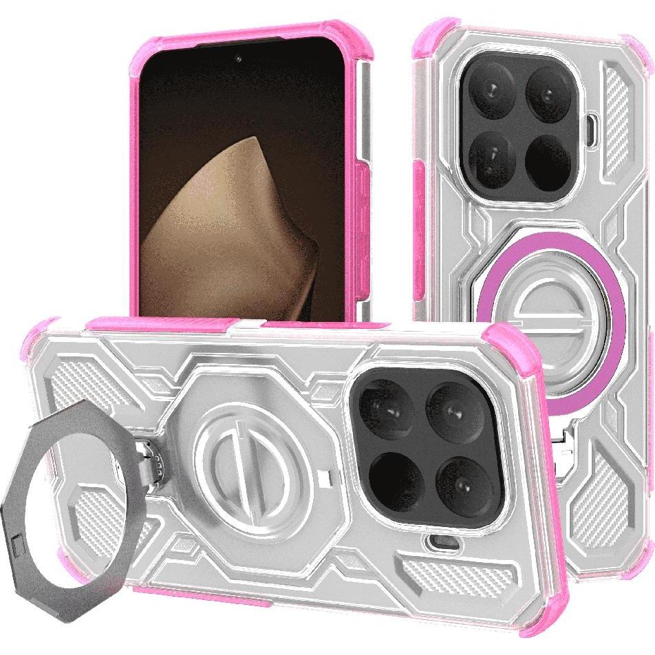 Techsuit - Carbon Shield PRO - Xiaomi 15T Pro - Pink Transparent (Xiaomi 15T Pro), Cover smartphone, Trasparente