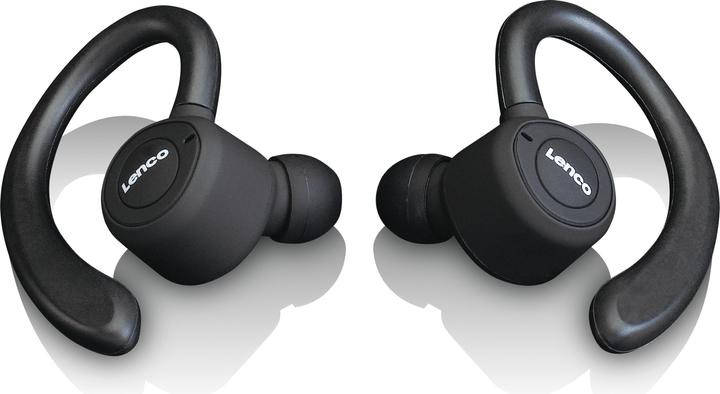 Immagine prodotto Lenco Auricolare stereo B 460BK Bluetooth® Sport, gancio per le orecchie, resistente al sudore (60 h, Senza fili)