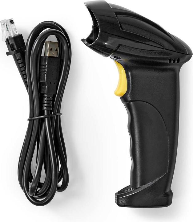 Produktbild Nedis Barcodescanner | Laser | Kabelgebunden | 1D Linear | Stromversorgung über USB | USB2.0 (1D-Barcodes)