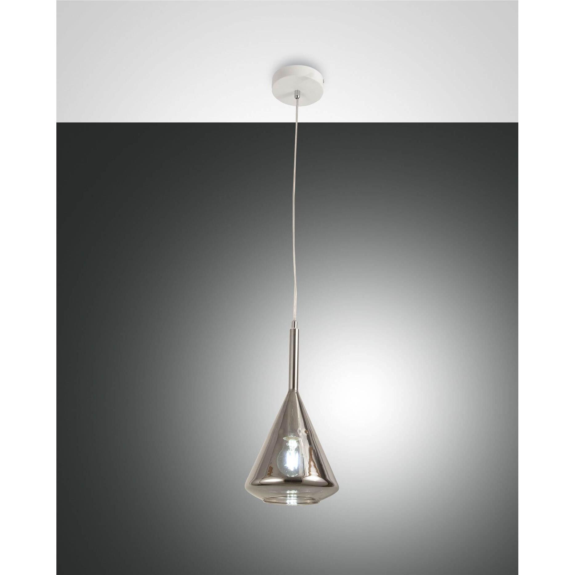 Fabas Luce, Pendelleuchte, Pendelleuchte Tris E27 Ø200mm Grau (E27)