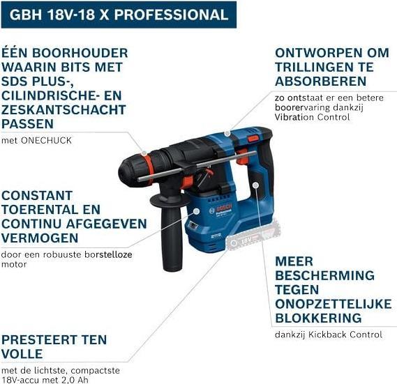 Produktbild Bosch Professional GBH 18V-18 X (Ohne externe Stromquelle)