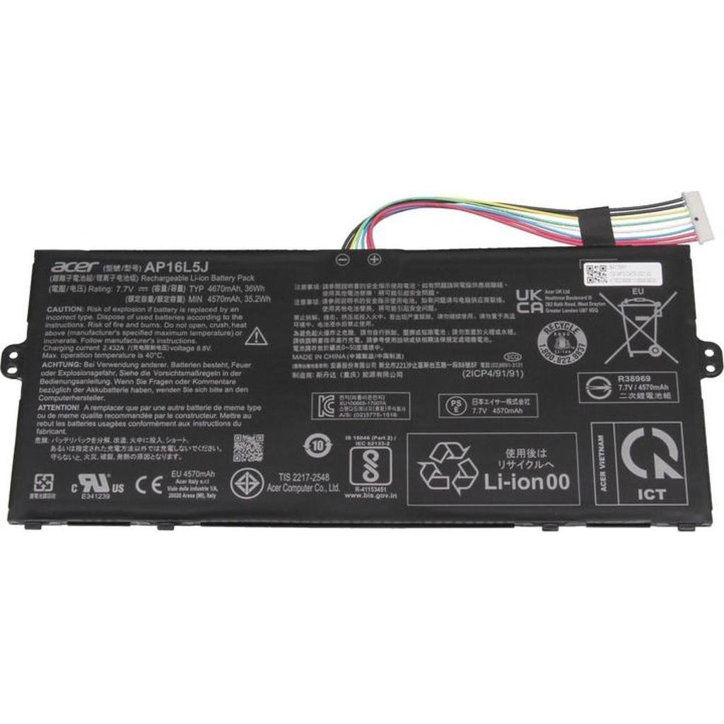 Acer Battery 4670mAh / 36 Wh / 2 Cells / 7.7 V (2 Zellen, 4670 mAh), Notebook Akku