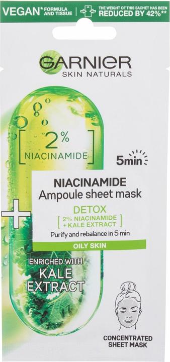 Immagine prodotto Garnier Maschera in fiala alla niacinamide Ampu ka Detoksykuj ca W Masce Na Tkaninie Z Witamin B3 I Ekst