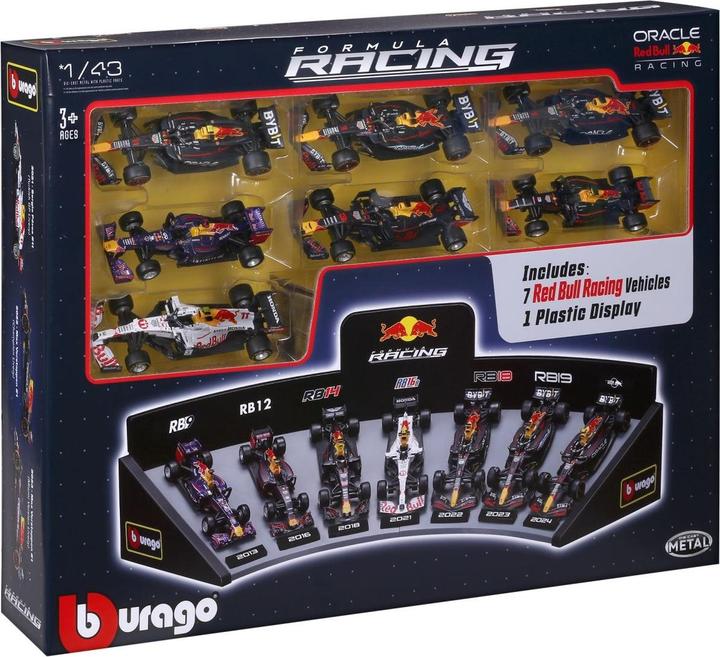 Actual product image Bburago F1 7er-Set Displaykurve Red Bull Racing 1/43